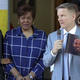 Jayland Walker’s mother, Pamela Walker (center) is comforted by supporters while the family’s attorney, Bobby DiCiello, holds up Jayland’s picture and speaks at a press conference on Thursday in Akron.